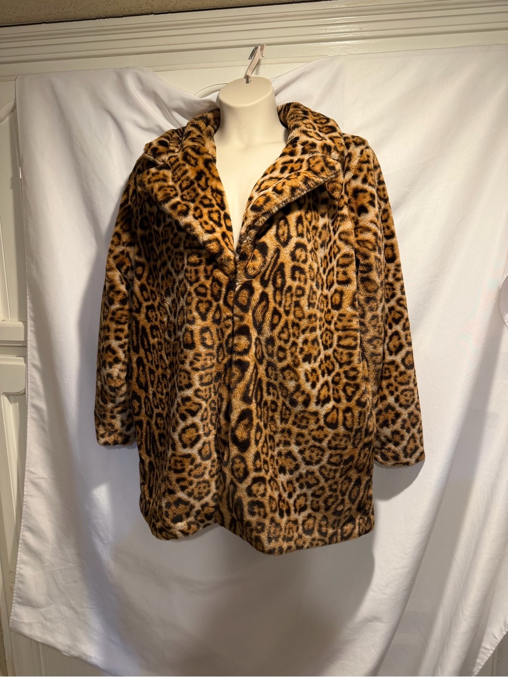 Forever 21 Leopard Print Faux Fur Jacket - Brown & Black
